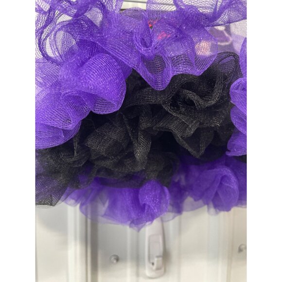 Fun World Reversible Pettiskirt One Size Purple Black Tulle Layered Skirt NEW - Picture 3 of 7